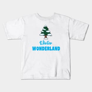 "Winter Wonderland" With Winter Tree Kids T-Shirt